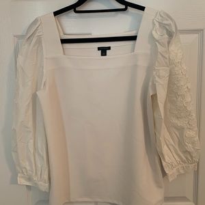 Ann Taylor Lace Sleeve Blouse